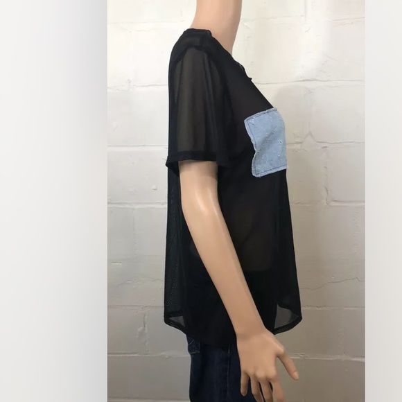 Emma & Sam Mesh Top Size M Black Denim # M20 - Picture 4 of 8